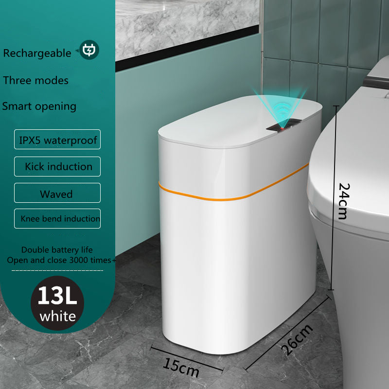 Smart Trash Can With Lid For Bedroom And Living Room Kitchen Storage Box Trash Can Induction Small