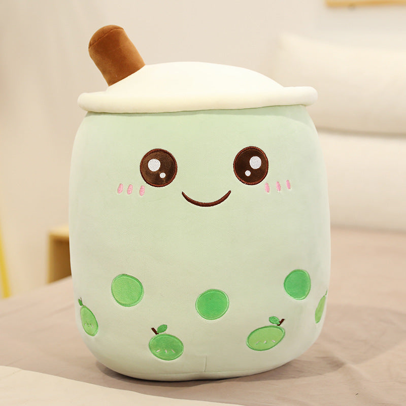 Cute Fruit Drink Plush Stuffed Soft Strawberry Milk Tea Plush Baba Tea Cup Toy Bubble Tea Pillow Cushion Kids Gift