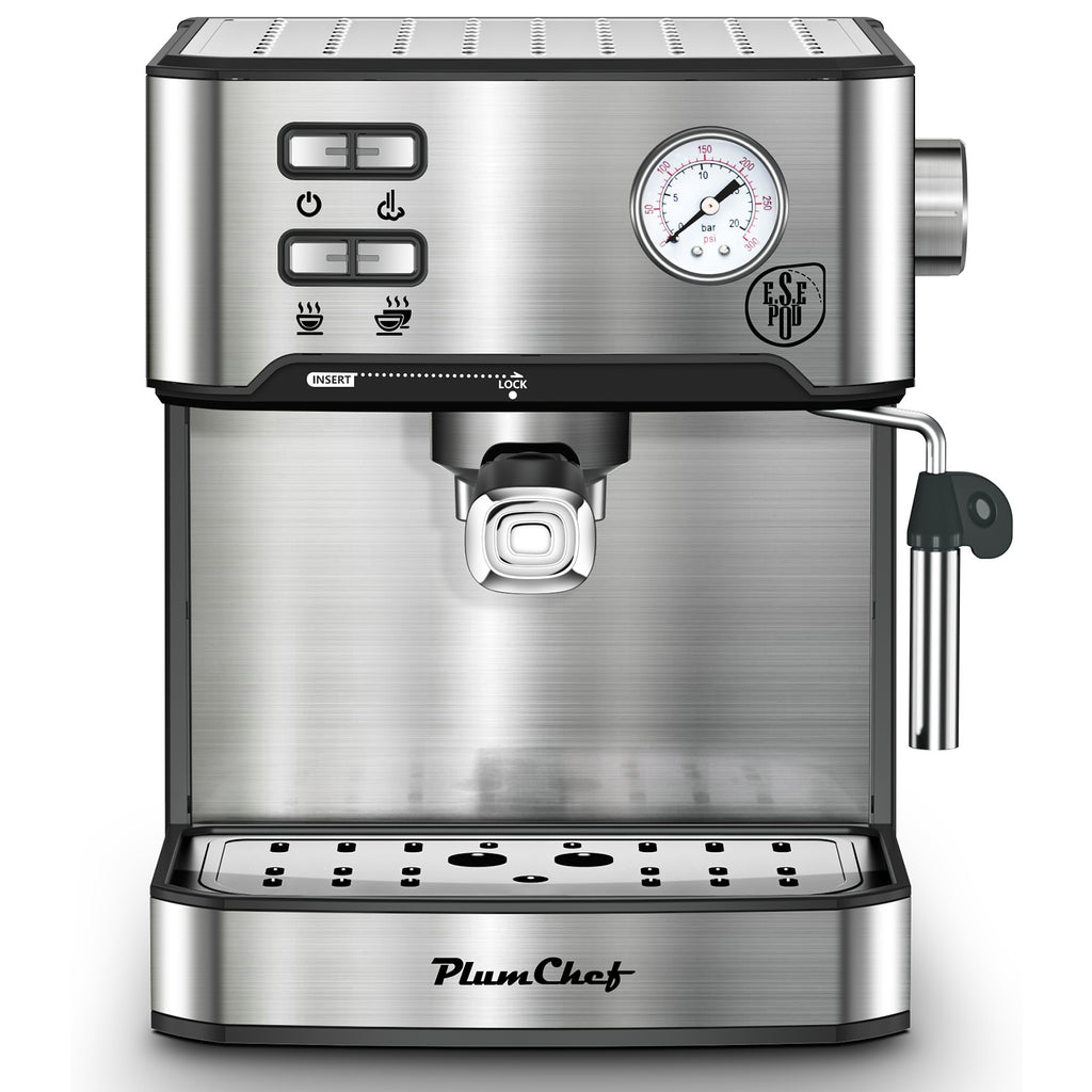 Professional Espresso Machine With Milk Frother, Visual Display Of Pressure, Removable Water Tank For Cappuccino, Latte, Machiato For Home Barista