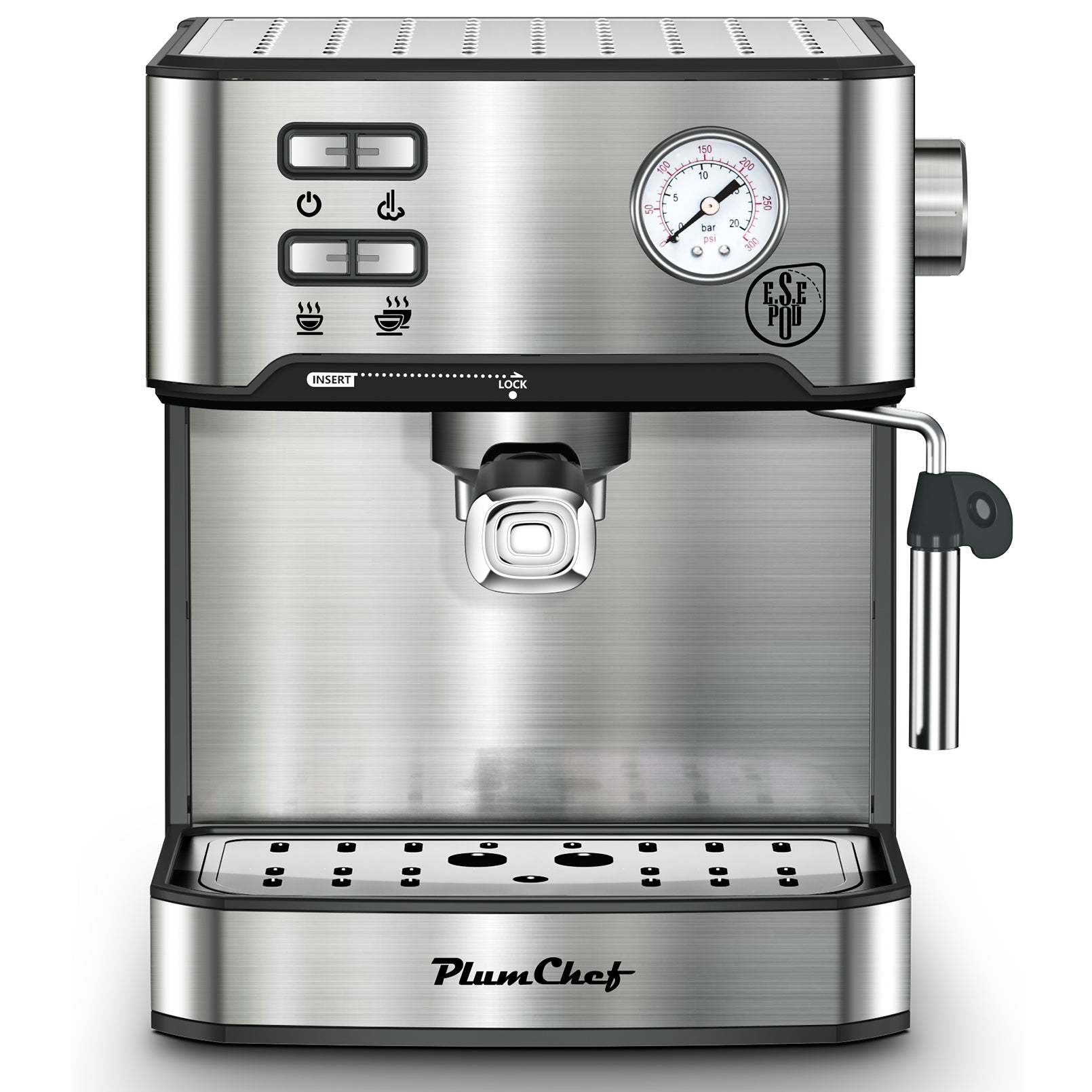 Professional Espresso Machine With Milk Frother, Visual Display Of Pressure, Removable Water Tank For Cappuccino, Latte, Machiato For Home Barista