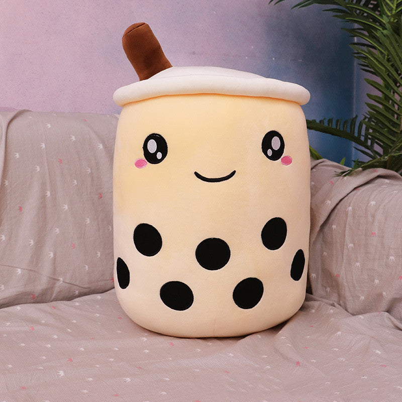 Cute Fruit Drink Plush Stuffed Soft Strawberry Milk Tea Plush Baba Tea Cup Toy Bubble Tea Pillow Cushion Kids Gift