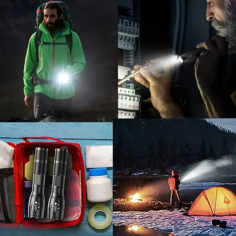 High Power LED Tactical Flashlight 5-Mode Light Zoom Waterproof Portable Torch For Camping