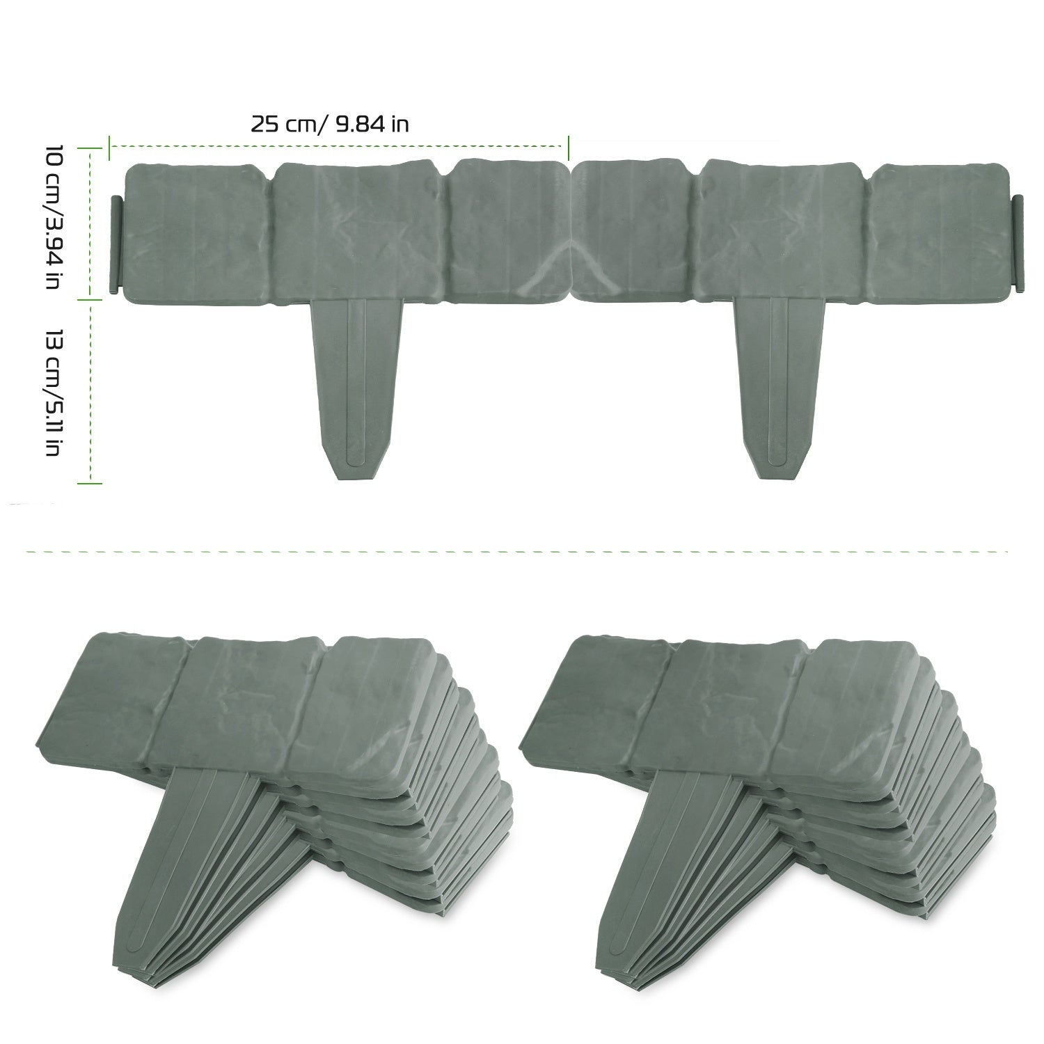 20 PCS Garden Edging Border & Imitation Stone Effect Garden Lawn Border