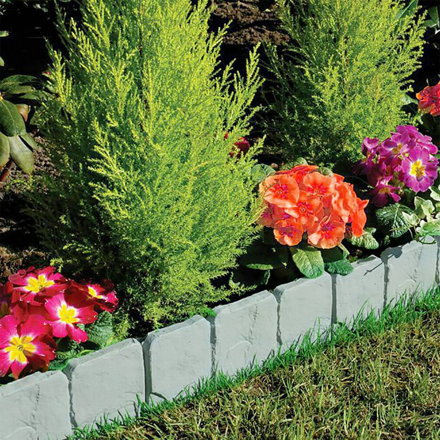 20 PCS Garden Edging Border & Imitation Stone Effect Garden Lawn Border