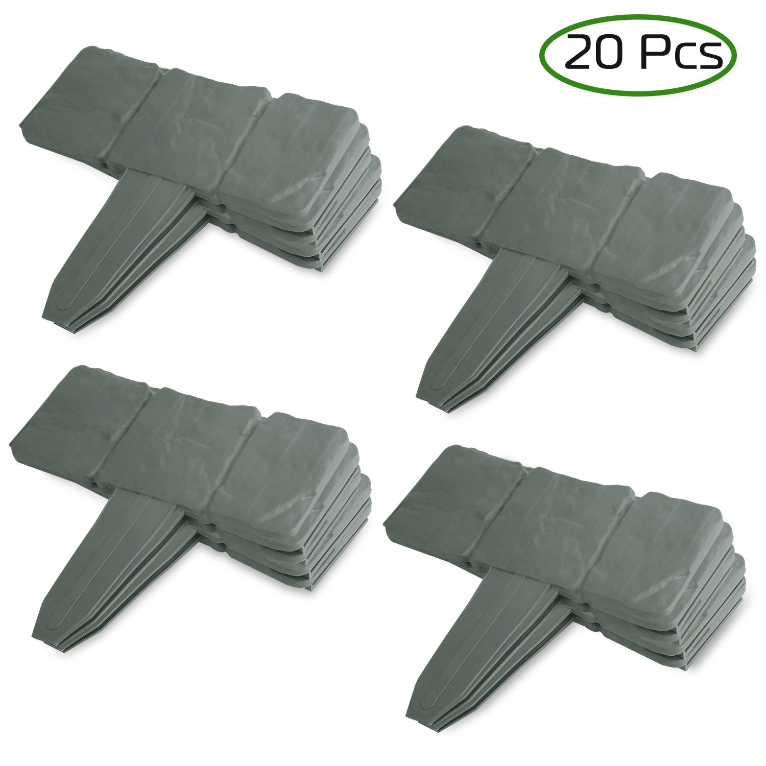 20 PCS Garden Edging Border & Imitation Stone Effect Garden Lawn Border