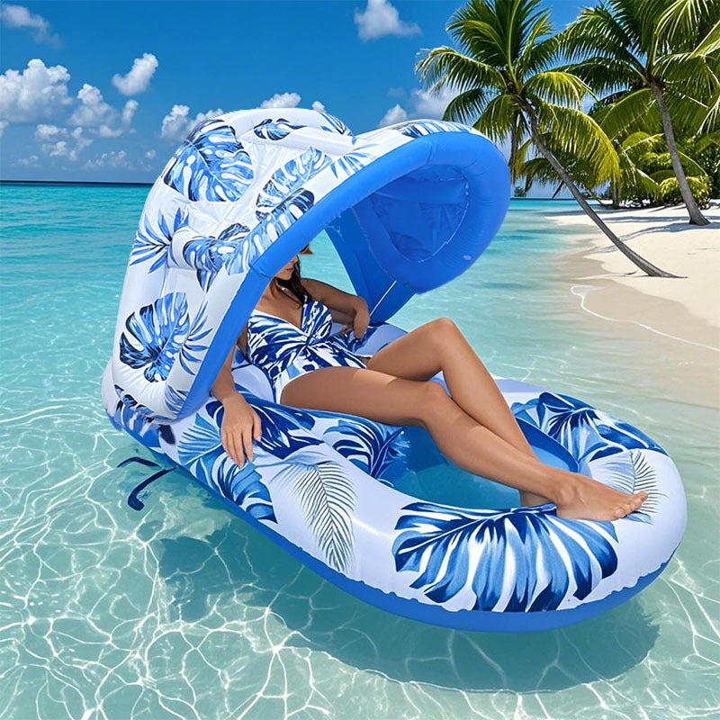 Swimming Pool Float With Cup Holder And Sunshade