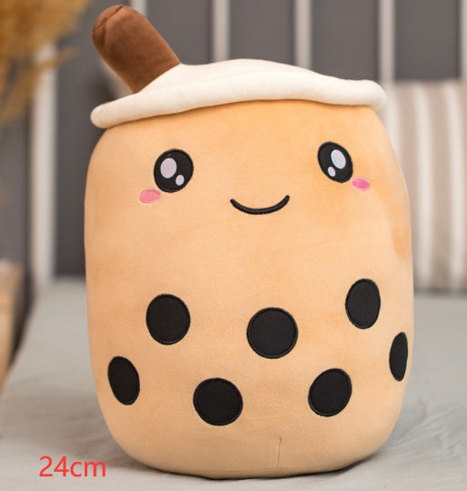 Cute Fruit Drink Plush Stuffed Soft Strawberry Milk Tea Plush Baba Tea Cup Toy Bubble Tea Pillow Cushion Kids Gift