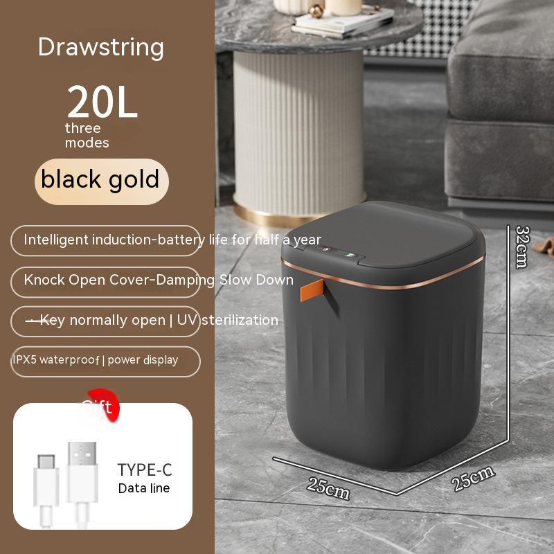 Smart Trash Can With Lid For Bedroom And Living Room Kitchen Storage Box Trash Can Induction Small
