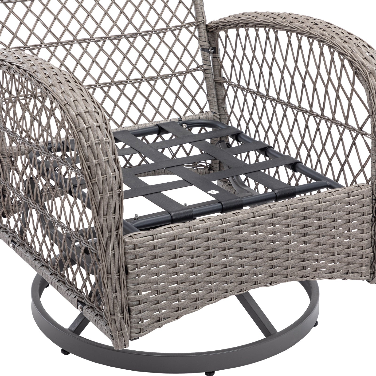 3nos Outdoor Swivel Rocker Patio Chairs 360  Rocking Set With Thick Cushions