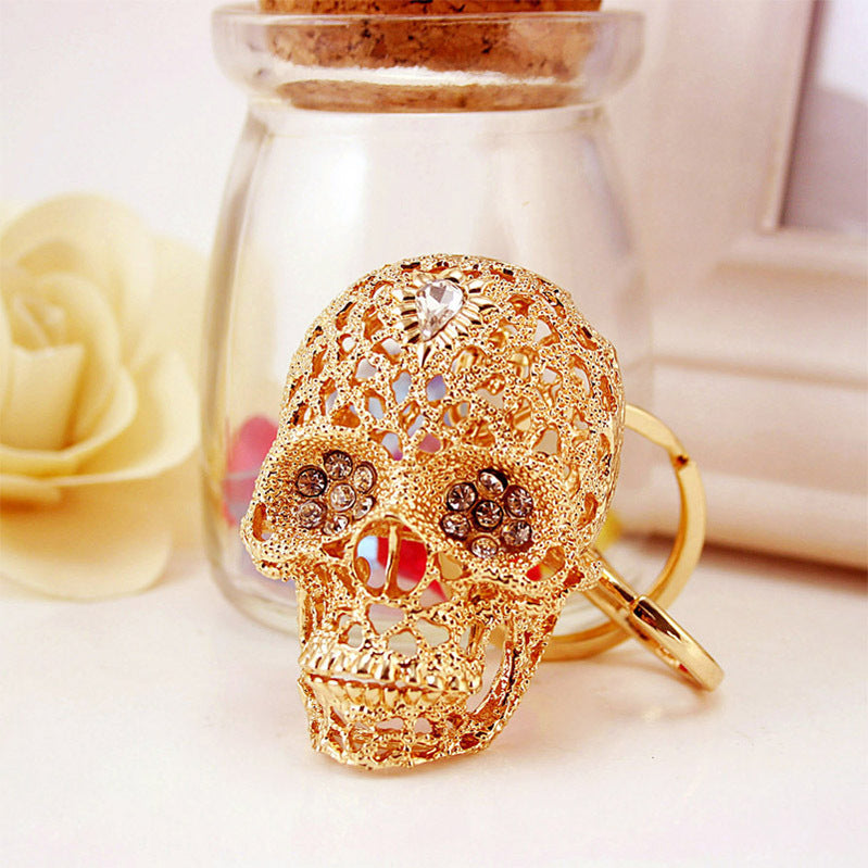 Fashion Unique Crystal Skull Car Key Ring