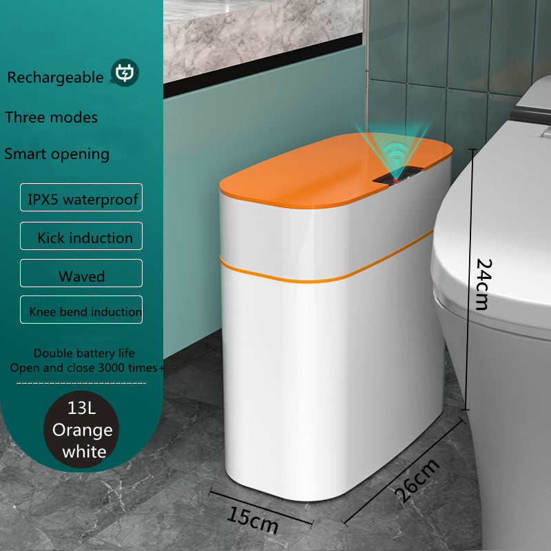 Smart Trash Can With Lid For Bedroom And Living Room Kitchen Storage Box Trash Can Induction Small