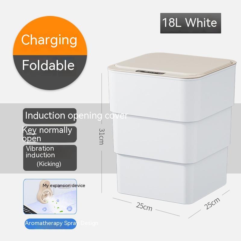 Smart Trash Can With Lid For Bedroom And Living Room Kitchen Storage Box Trash Can Induction Small