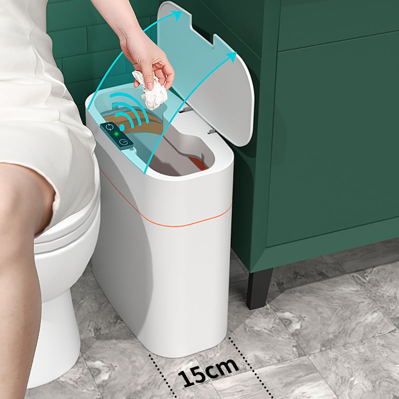 Smart Trash Can With Lid For Bedroom And Living Room Kitchen Storage Box Trash Can Induction Small