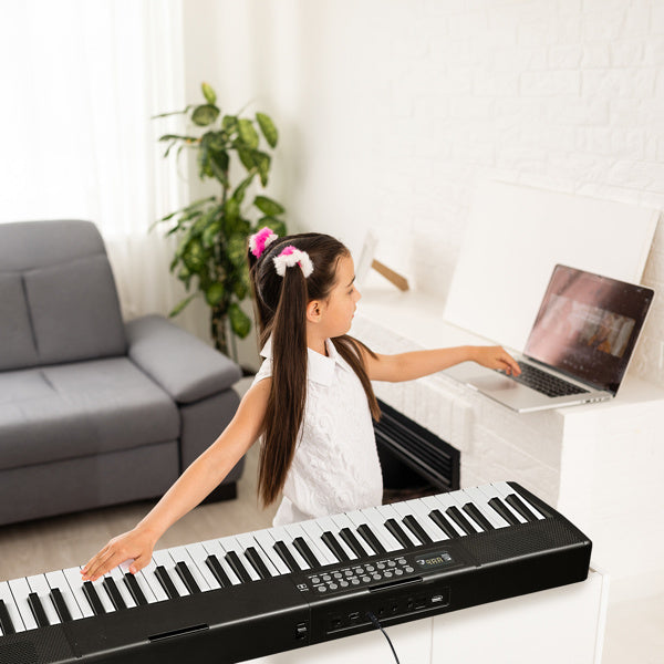 61 Key Half Hammer Keyboard, Portable And Foldable, Black Electronic Keyboard,  Prohibited From Selling AM