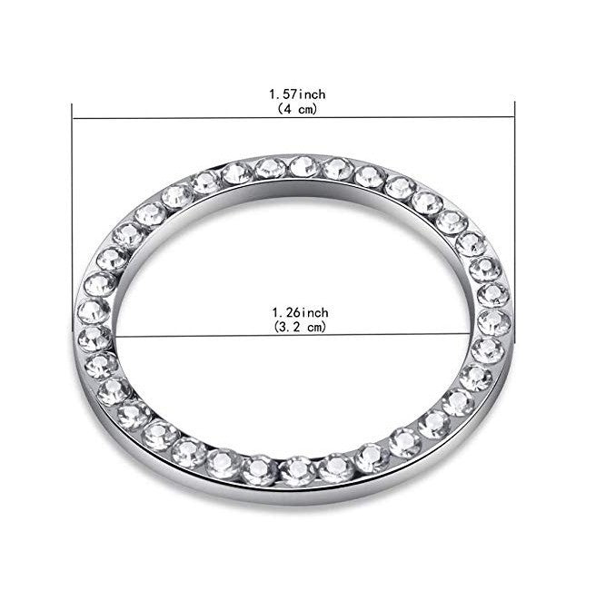 Car Diamond-embedded One-click Start Decorative Ring Car Interior Stickers Car system Start Decorative Ring Diamond-embedded