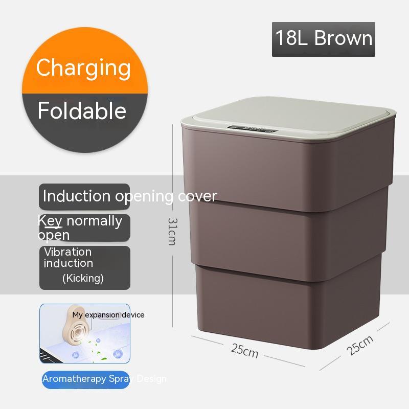 Smart Trash Can With Lid For Bedroom And Living Room Kitchen Storage Box Trash Can Induction Small
