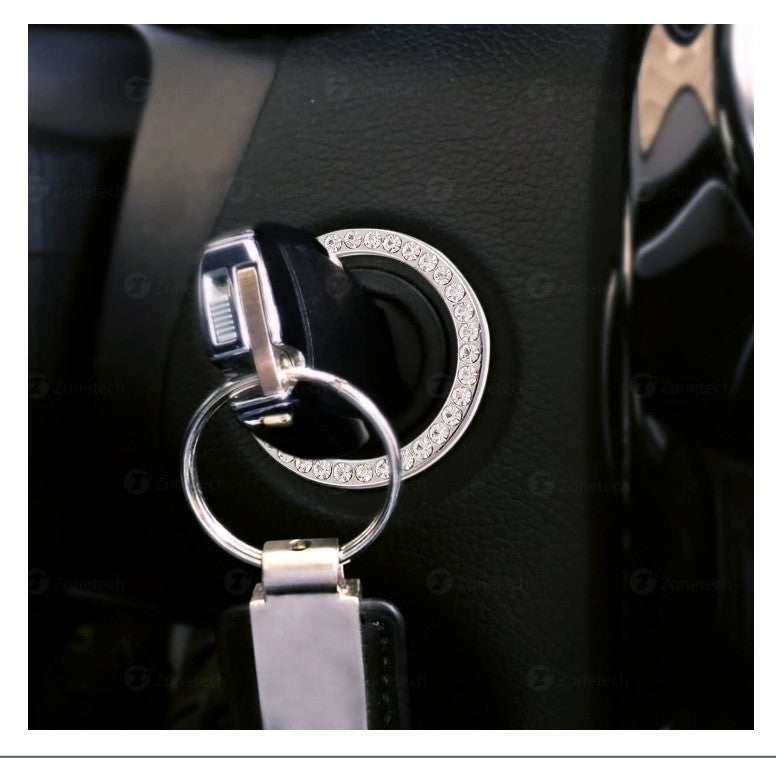 Car Diamond-embedded One-click Start Decorative Ring Car Interior Stickers Car system Start Decorative Ring Diamond-embedded