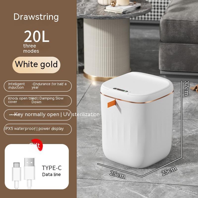 Smart Trash Can With Lid For Bedroom And Living Room Kitchen Storage Box Trash Can Induction Small