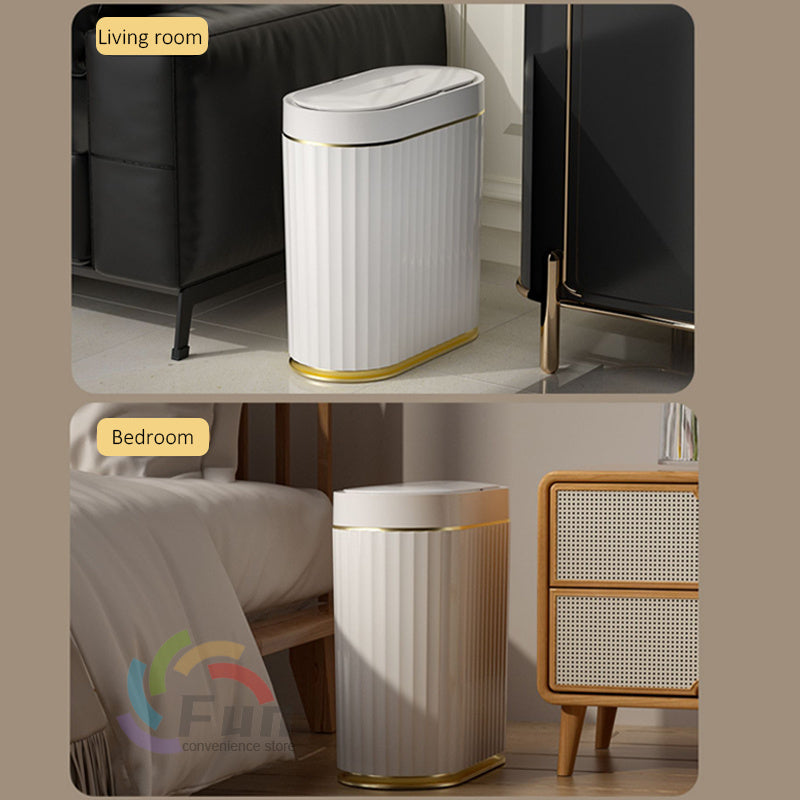 Smart Trash Can With Lid For Bedroom And Living Room Kitchen Storage Box Trash Can Induction Small