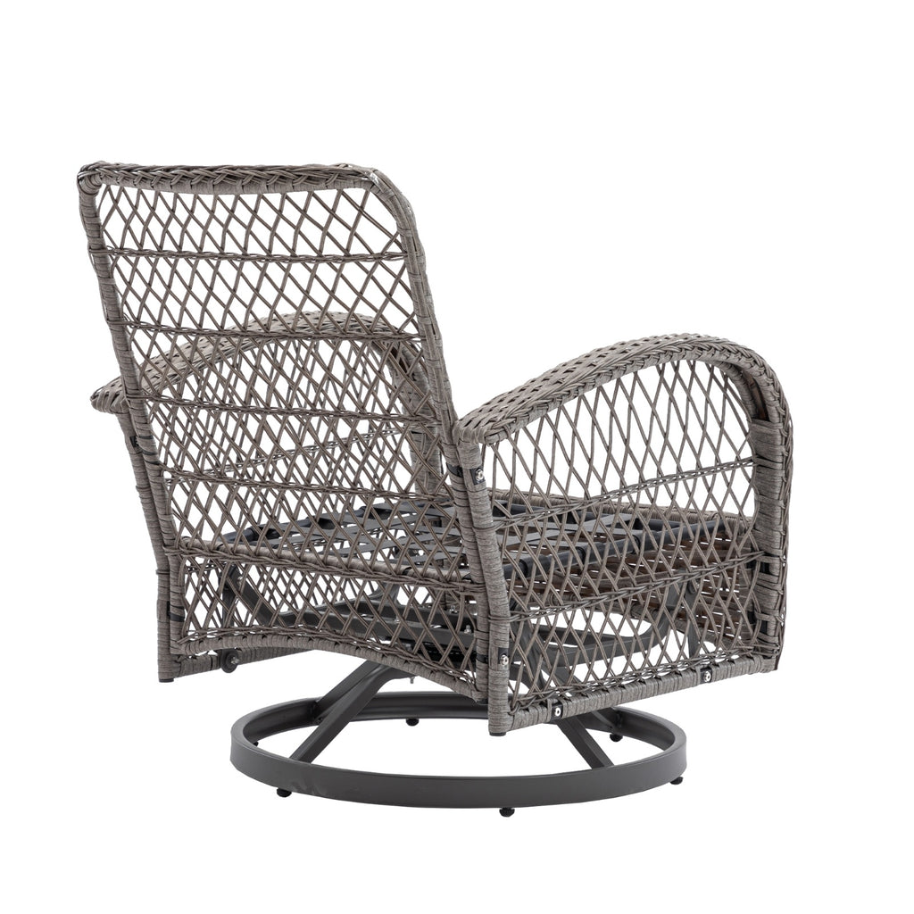 3nos Outdoor Swivel Rocker Patio Chairs 360  Rocking Set With Thick Cushions