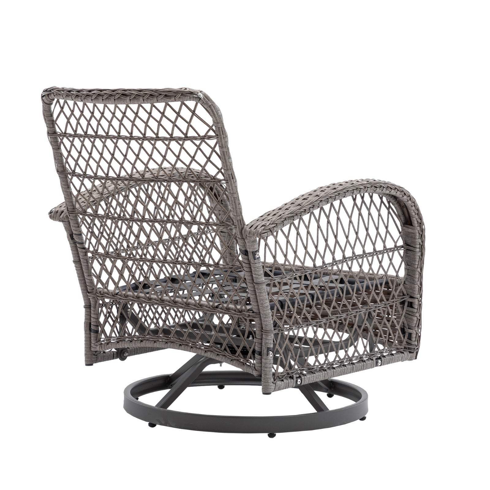 3nos Outdoor Swivel Rocker Patio Chairs 360  Rocking Set With Thick Cushions