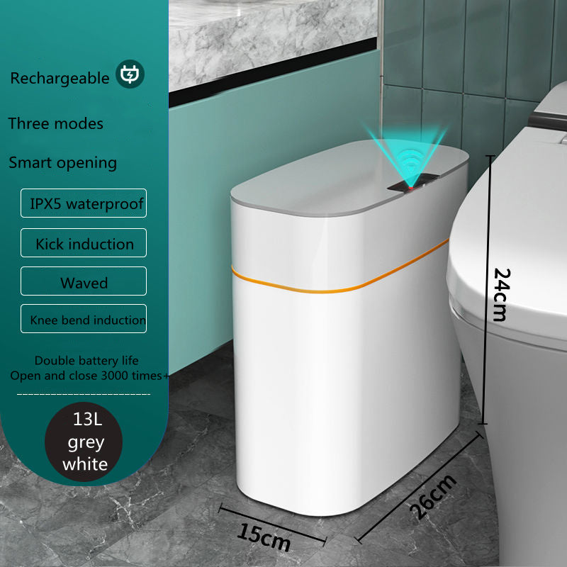 Smart Trash Can With Lid For Bedroom And Living Room Kitchen Storage Box Trash Can Induction Small