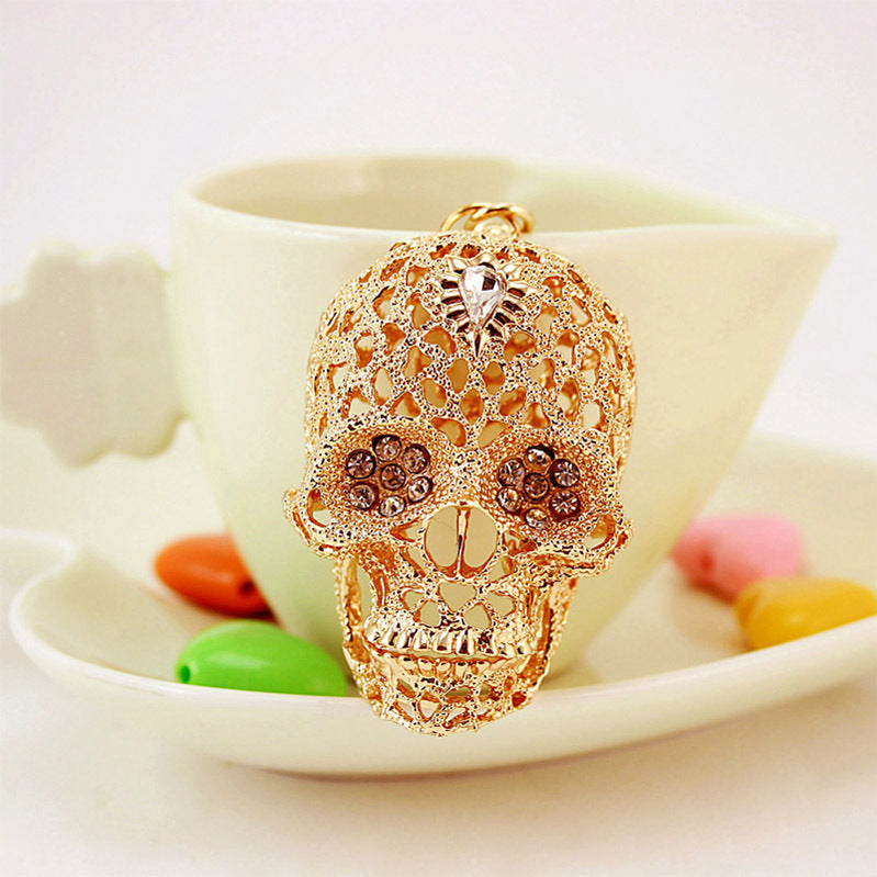 Fashion Unique Crystal Skull Car Key Ring