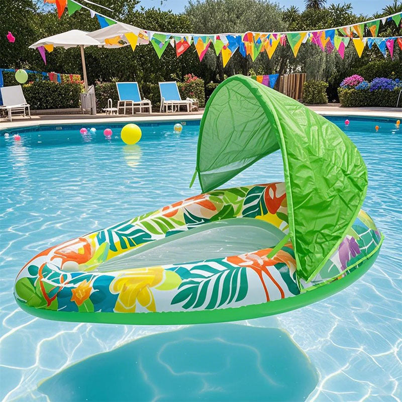 Swimming Pool Float With Cup Holder And Sunshade