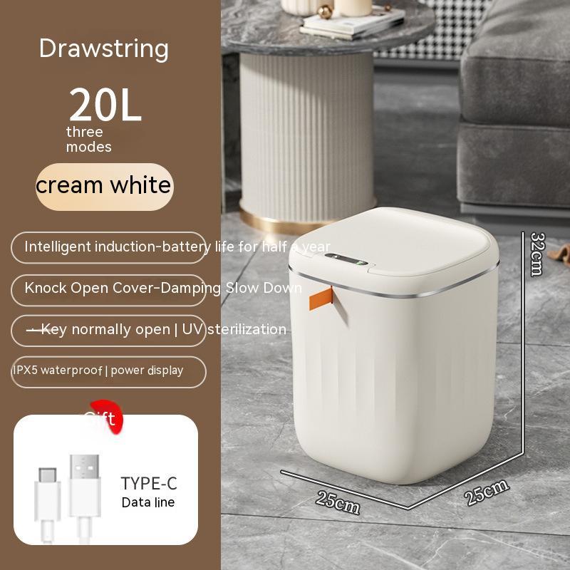 Smart Trash Can With Lid For Bedroom And Living Room Kitchen Storage Box Trash Can Induction Small