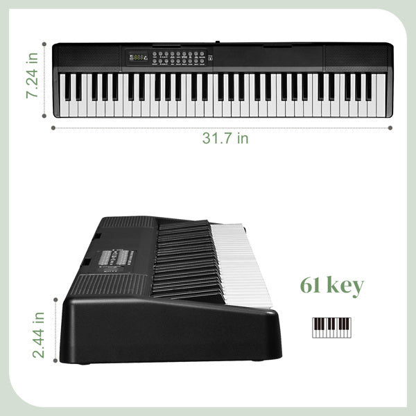 61 Key Half Hammer Keyboard, Portable And Foldable, Black Electronic Keyboard,  Prohibited From Selling AM