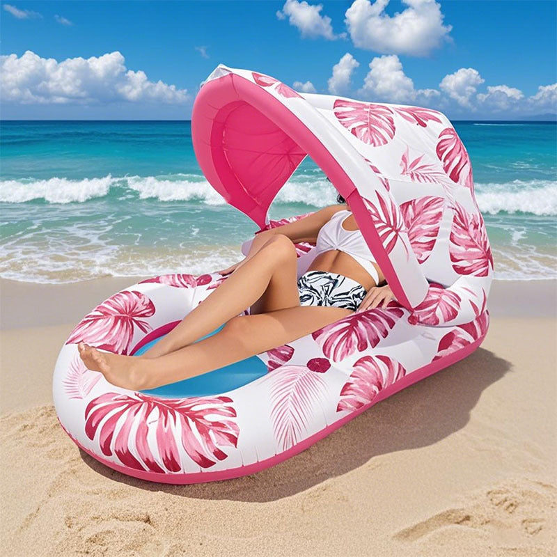 Swimming Pool Float With Cup Holder And Sunshade