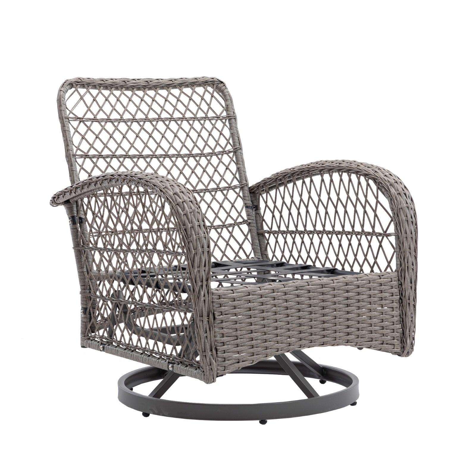 3nos Outdoor Swivel Rocker Patio Chairs 360  Rocking Set With Thick Cushions