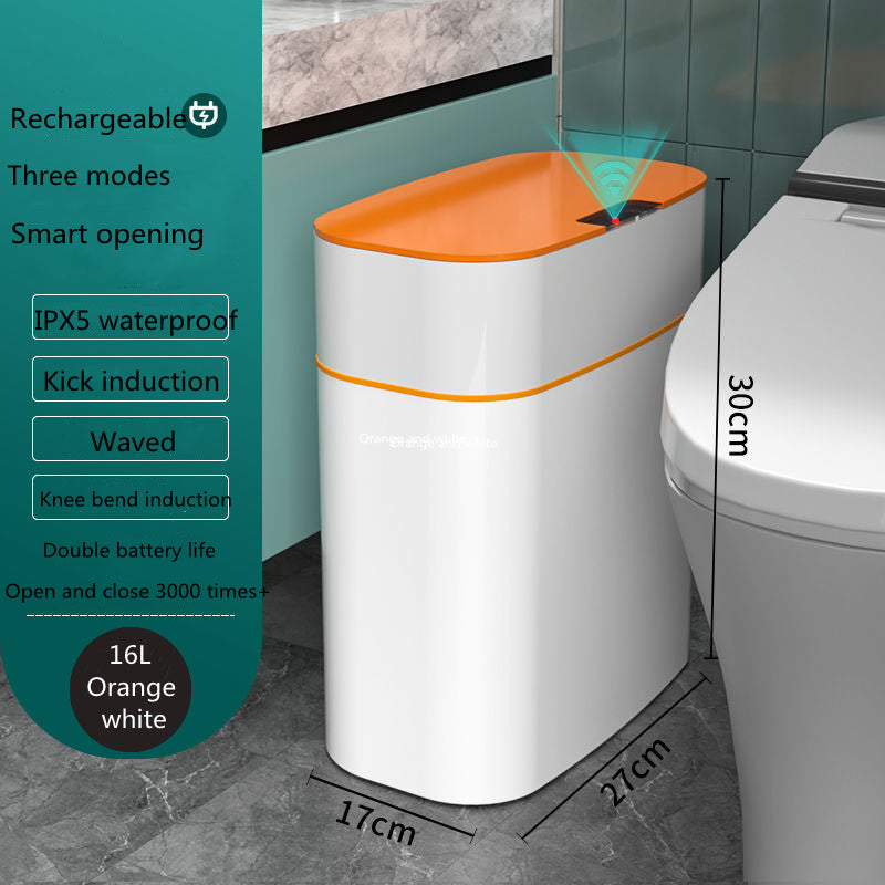Smart Trash Can With Lid For Bedroom And Living Room Kitchen Storage Box Trash Can Induction Small